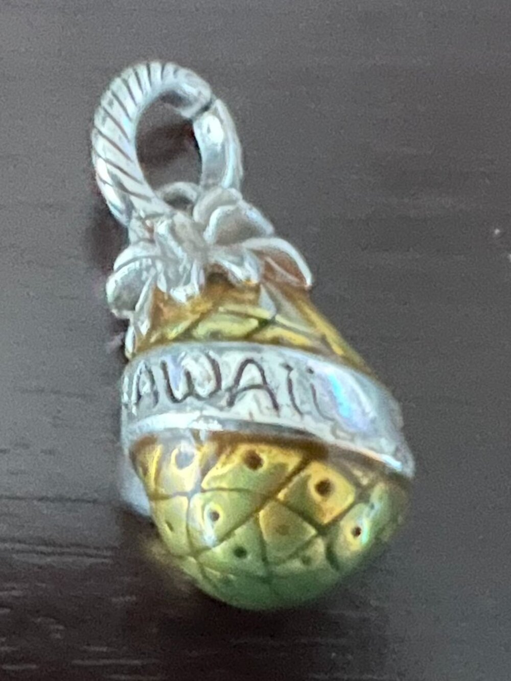 Brighton Hawaii State Colorful Pineapple Hombre Silver Pendant Charm